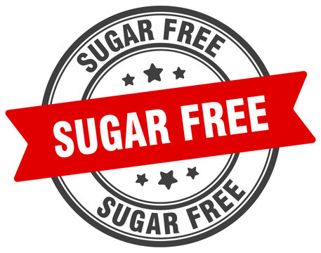 sugar free stamp. sugar free label on transparent background. round sign