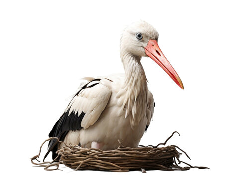 Stork on transparent background