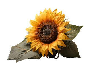 Sunflower on transparent background