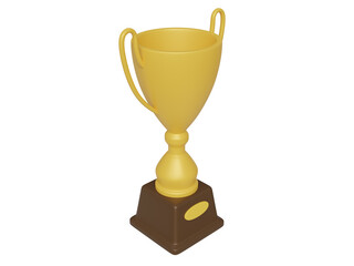 Golden award cup. 3d render
