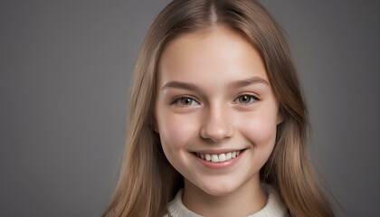 Fototapeta premium Portrait of a young happy girl