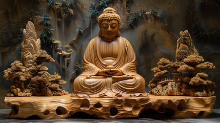 Buddha statue, soft image and soft focus style. - obrazy, fototapety, plakaty