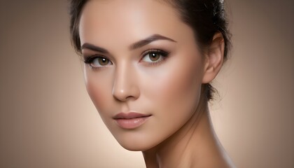 Fototapeta premium Portrait of a close headshot woman