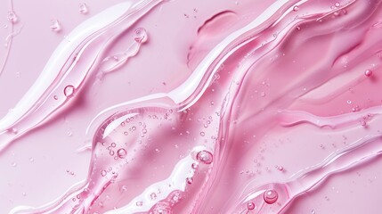 Soft Pink Transparent Gel Texture with Skincare Focus