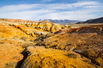Landscape of Kizil Chin, a place called “Mars” in Altay mountains