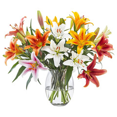 Bunch of flowers on transparent background
