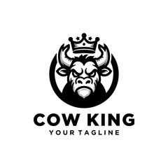 Bull head angry logo vector. Animal bull logo vector