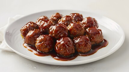 Yummy Meatballs on a white Plate