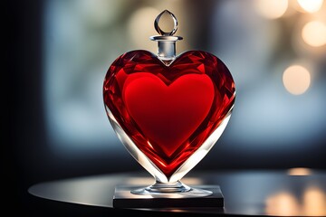 beautiful crystal glass heart