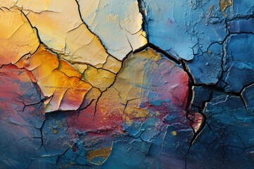Abstract cracks oil painting background