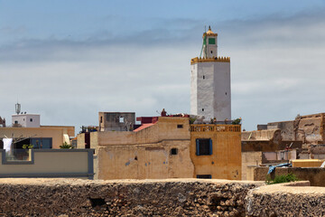 View of the old historical buildings of El Jadida (Mazagan). This town is a major port city on the Atlantic coast of Morocco. Africa.