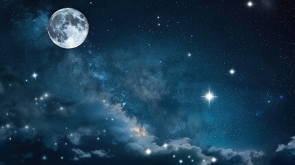 Obraz na płótnie Canvas moon and stars last night