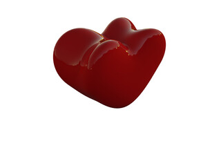 Fototapeta premium Lovely red heart. 3d render.