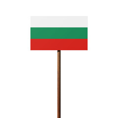 Schild mit der Flagge Bulgariens