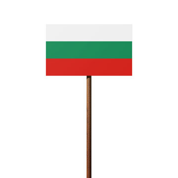 Schild mit der Flagge Bulgariens