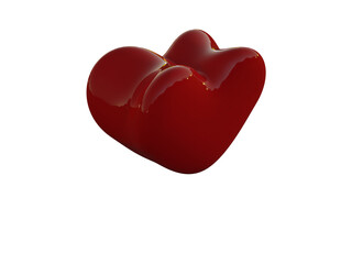 Lovely red heart. 3d render.