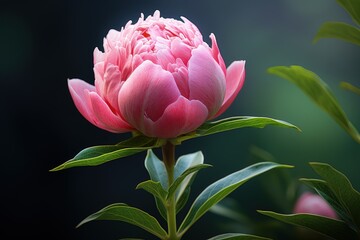 Close up pink peony flower