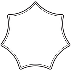 吹き出しのイラスト6【二重線（黒）】