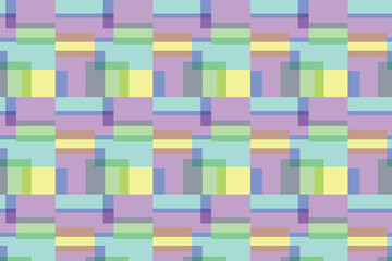 abstract colorful cubes. Summer tablecloth check pattern set. Pastel flat tartan plaid backgrounds for picnic blanket, oilcloth, duvet cover, other modern Easter holiday fashion fabric design.