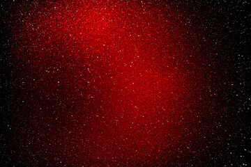 Black dark red white shiny glitter abstract background with space. Twinkling glow stars effect. Like outer space, night sky, universe. Rusty, rough surface, grain.