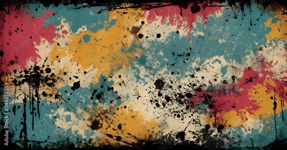 Poster a canvas explodes with a chaotic splatter of vibrant colors, embodying the wild spirit of abstract e