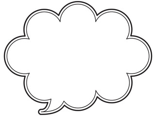 吹き出しのイラスト17【二重線（黒）】