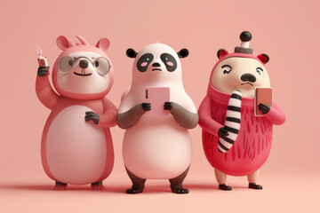 Expressive characters conveying diverse messages for product promotion