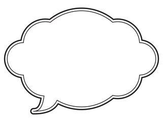 吹き出しのイラスト23【二重線（黒）】