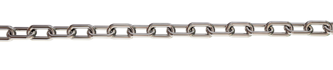 chain long metalic silver isolated for background - 3d rendering