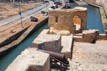 View of the historical fortification of El Jadida (Mazagan). This town is a major port city on the Atlantic coast of Morocco. Africa.
