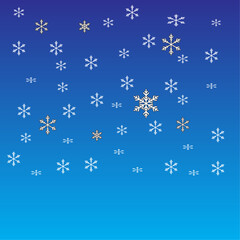 snowflake simple. white snow on blue background . can for wallpaper and decoration, beautiful snowflake. snowflake symbol of winter. Merry christmas day and happy new year celebration