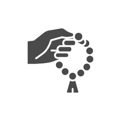 muslim prayer beads vector icon