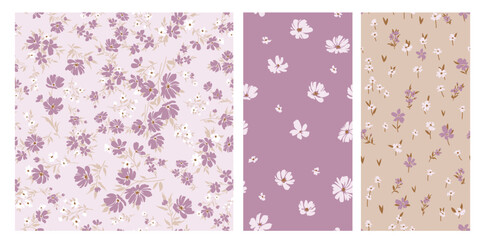 Design of spring print with flowers for textile and dresses