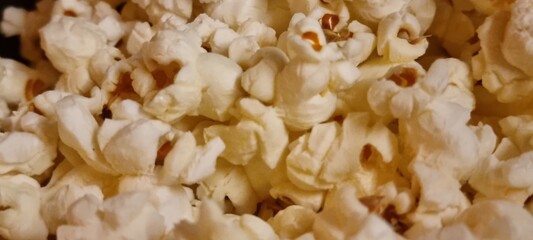 High-detail image showcasing the texture and fluffiness of popped popcorn