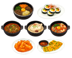 韓国料理　イラストセット　２