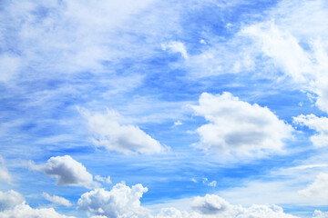 美しい青い空と白い雲
