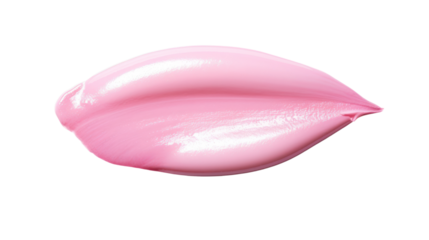 Pink lip gloss texture isolated on transparent and white background.PNG image