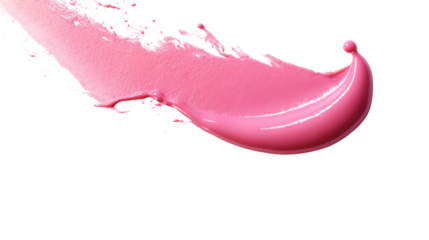 Pink lip gloss texture isolated on transparent and white background.PNG image