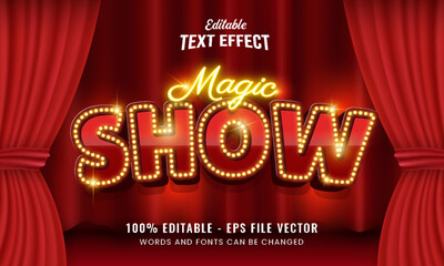 Magic show 3d editable text effect Free Vector