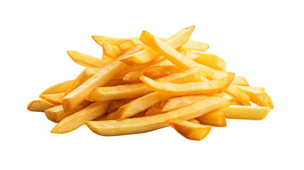 french fries, potato fry isolated on transparent and white background.PNG image