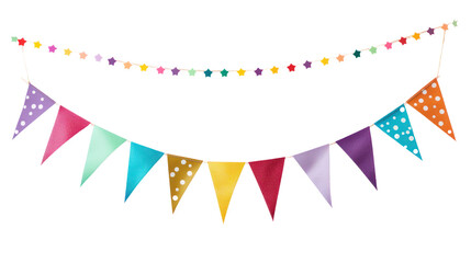multicolor pennant flags for colorful isolated on transparent and white background.PNG image. - obrazy, fototapety, plakaty