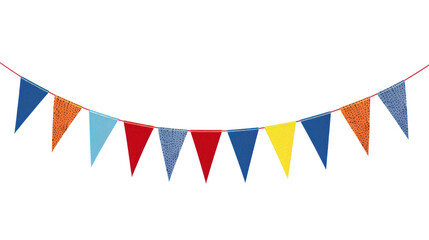 Fototapeta premium multicolor pennant flags for colorful isolated on transparent and white background.PNG image.