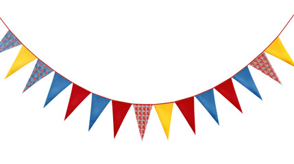 multicolor pennant flags for colorful isolated on transparent and white background.PNG image.