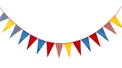 multicolor pennant flags for colorful isolated on transparent and white background.PNG image.