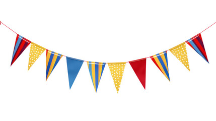 multicolor pennant flags for colorful isolated on transparent and white background.PNG image.