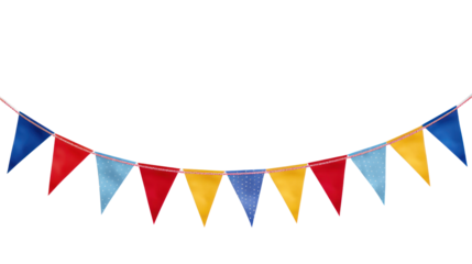 multicolor pennant flags for colorful isolated on transparent and white background.PNG image.