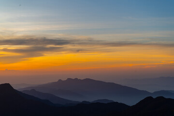 A beautiful view of the sun rising. 

