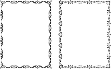 vector frames black on a white background