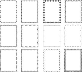 vector frames black on a white background