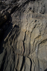 Shale cliffs at Capo Falcone. Tower la Pelosa Stintino (SS), Sardinia. Italy